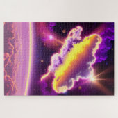 Buitenaardse Paarse en gele nevel kosmische gebeur Legpuzzel (Horizontaal)