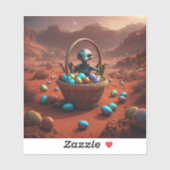 Buitenaardse paasmand sticker (Vel)