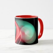 BUITENAARDSE PAREL Rood Groen Zwarte Fractals Mok (Voorkant rechts)