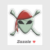Buitenaardse Piraat Jolly Roger Sticker (Vel)