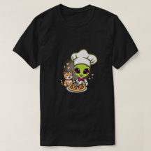 Buitenaardse Pizzachef Kat Cartoon Kunst
