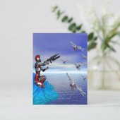 Buitenaardse planeet briefkaart (Staand voorkant)