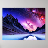 Buitenaardse planeet landschapsruimte poster (Voorkant)