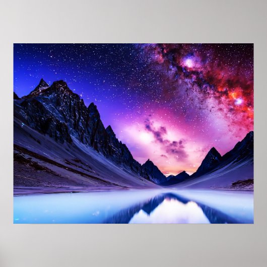 Buitenaardse planeet landschapsruimte poster (Voorkant)