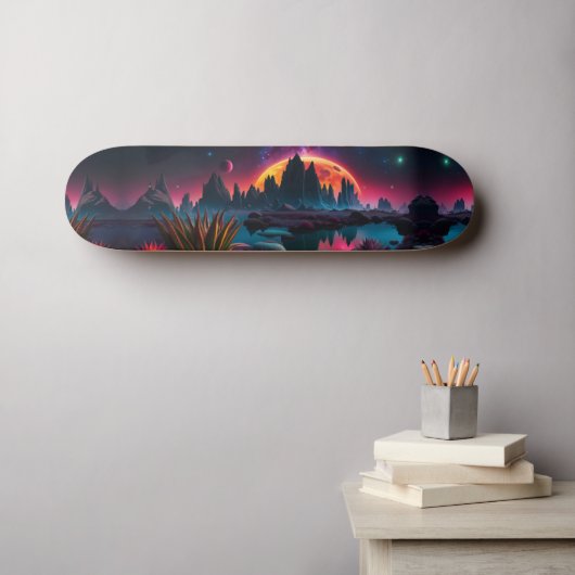 Buitenaardse planeet setting Moon Persoonlijk Skateboard (Muurkunst (Horizontaal))