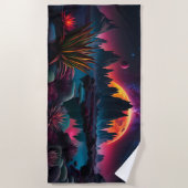 Buitenaardse planeet setting Moon Strandlaken (Voorkant)