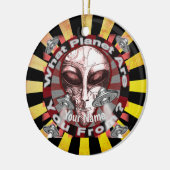 Buitenaardse planeet versiering keramisch ornament (Links)