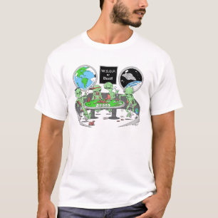buitenaardse poker t-shirt