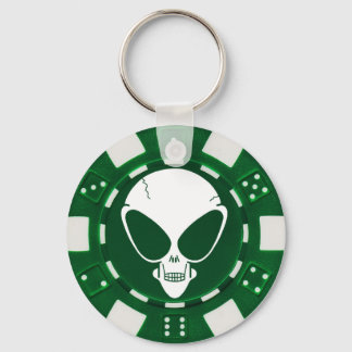 buitenaardse pokerchip sleutelhanger