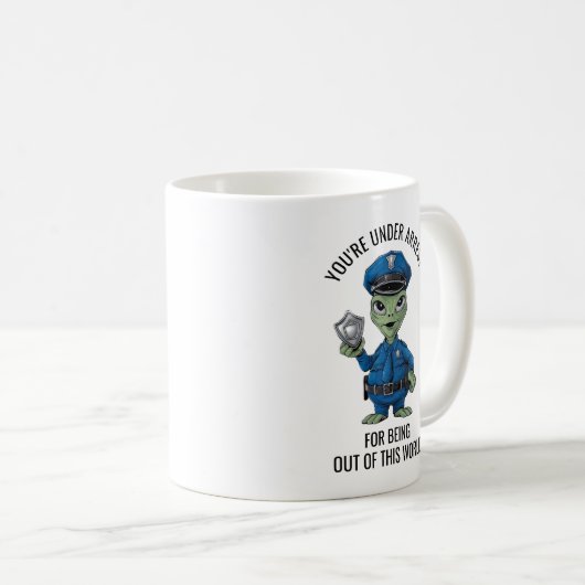 buitenaardse politieagent koffiemok (Voorkant rechts)