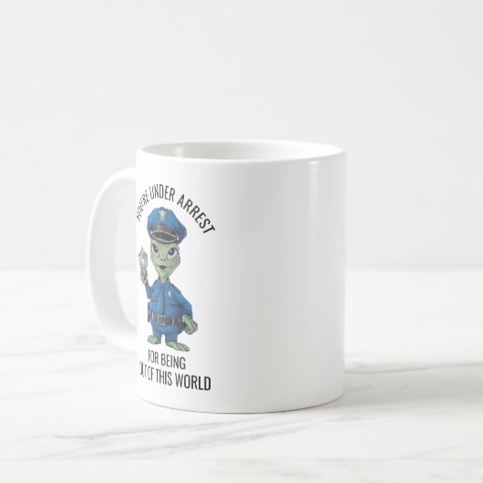 buitenaardse politieagent koffiemok (Voorkant links)