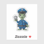 buitenaardse politieagent sticker (Vel)