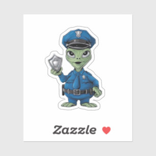buitenaardse politieagent sticker