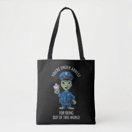 buitenaardse politieagent tote bag