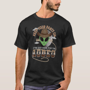 Buitenaardse Rodeo Cowboy Ontvoering Grappige UFO  T-shirt