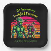 Buitenaardse Romance in de kosmische lucht Papieren Bordje (Voorkant)