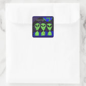 Buitenaardse ruimte aarde UFO Martian Vierkante Sticker (Tas)