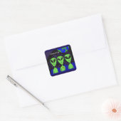 Buitenaardse ruimte aarde UFO Martian Vierkante Sticker (Envelop)
