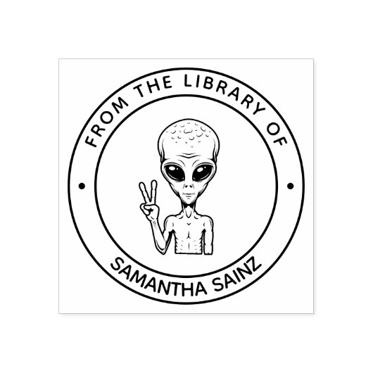 Buitenaardse ruimte uit de bibliotheek van het boe rubberstempel (Afrduk)