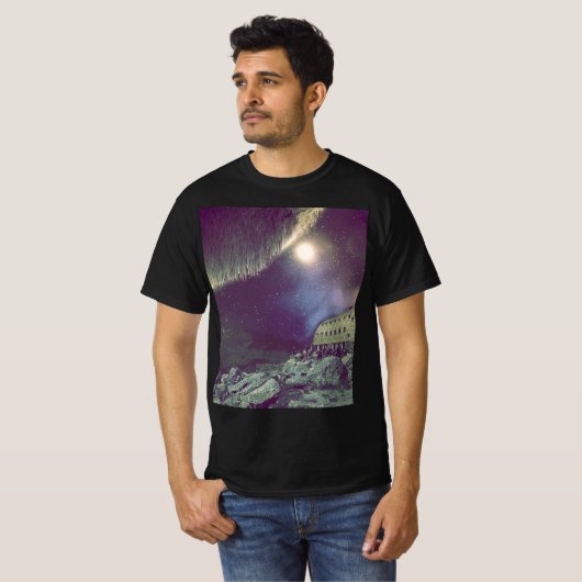 Buitenaardse ruimtestation t-shirt (Voorkant volledig)