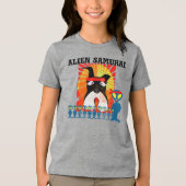 Buitenaardse Samurai met zijn Samurai-terriërhond Tri-Blend Shirt (Voorkant)