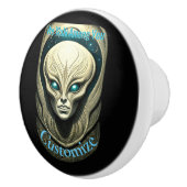 Buitenaardse schedel Hoofd Thunder_Cove Keramische Knop (Rechts)