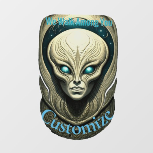Buitenaardse schedel Hoofd Thunder_Cove Raamsticker (Vel)
