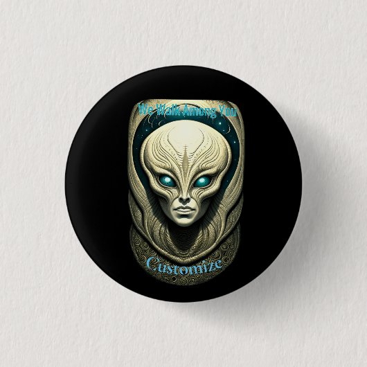Buitenaardse schedel Hoofd Thunder_Cove Ronde Button 3,2 Cm (Voorkant)