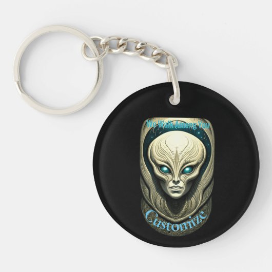 Buitenaardse schedel Hoofd Thunder_Cove Sleutelhanger (Voorkant)