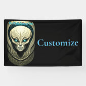 Buitenaardse schedel Hoofd Thunder_Cove Spandoek (Horizontaal)