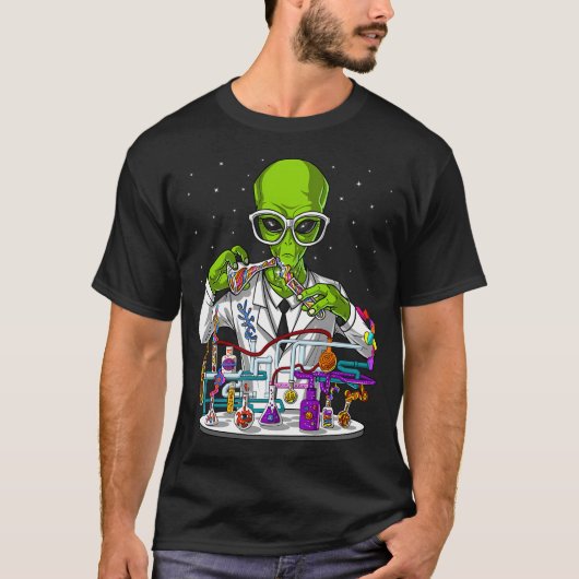 Buitenaardse scheikundeleraar t-shirt (Voorkant)
