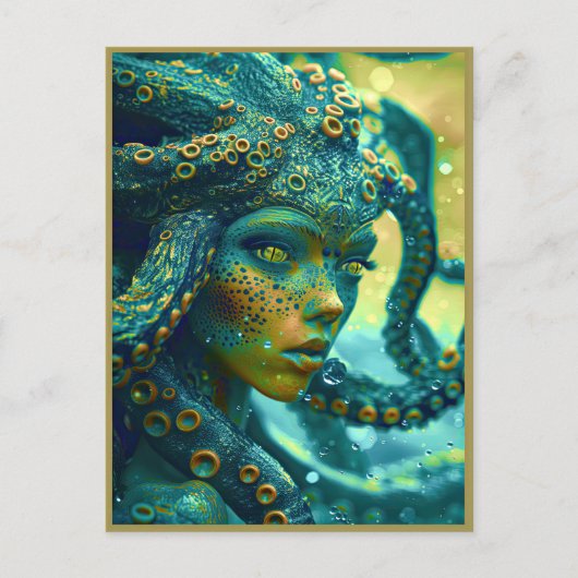 Buitenaardse schoonheid van de waterplaneet briefkaart (Voorkant)