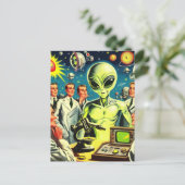  buitenaardse sciencefictionstrips briefkaart (Staand voorkant)