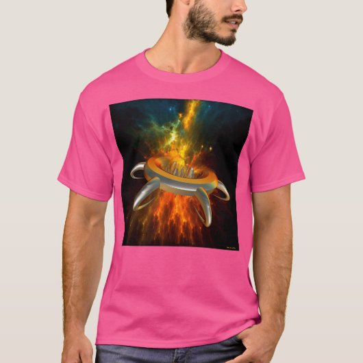 Buitenaardse stad in de ruimte t-shirt (Voorkant)