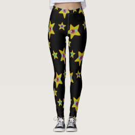 Buitenaardse sterren alles met sterrenogen ruimtep leggings
