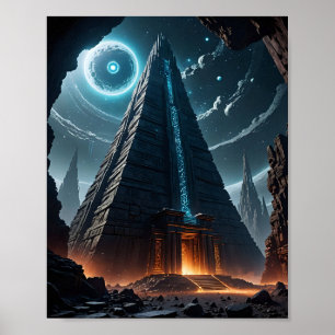 Buitenaardse tempel op asteroïde poster