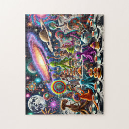 Buitenaardse Theepartij Whimsical Buitenaards Kosm Legpuzzel