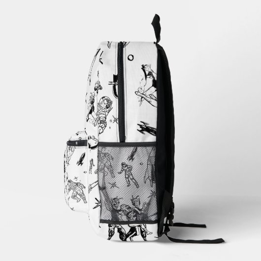  buitenaardse toile comic wit bedrukte rugzak (Rechts)