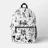  buitenaardse toile comic wit bedrukte rugzak (Voorkant)