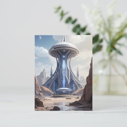 Buitenaardse torenspits briefkaart (Staand voorkant)