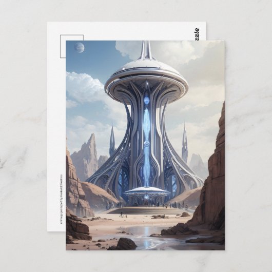 Buitenaardse torenspits briefkaart (Voorkant / Achterkant)