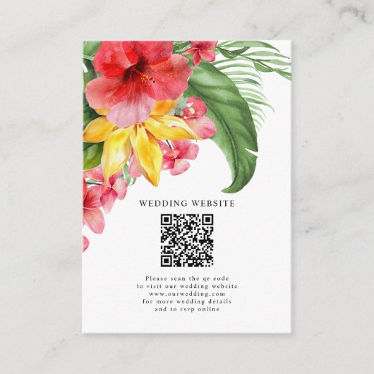 Buitenaardse tropische bestemming bruiloft informatiekaartje (Voorkant)