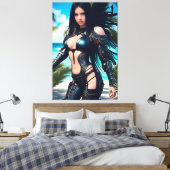 Buitenaardse Tropische Vakantie 003 Canvas Afdruk (Insitu (Slaapkamer))