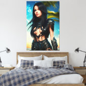 Buitenaardse Tropische Vakantie 069 Canvas Afdruk (Insitu (Slaapkamer))