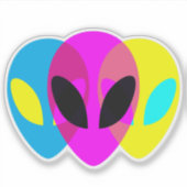 Buitenaardse tryptische extraterrestrische cmyk sticker (Voorkant)