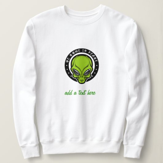 Buitenaardse UFO Alien Sweatshirt (Design voorkant)