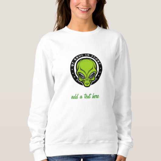 Buitenaardse UFO Alien Sweatshirt (Voorkant)