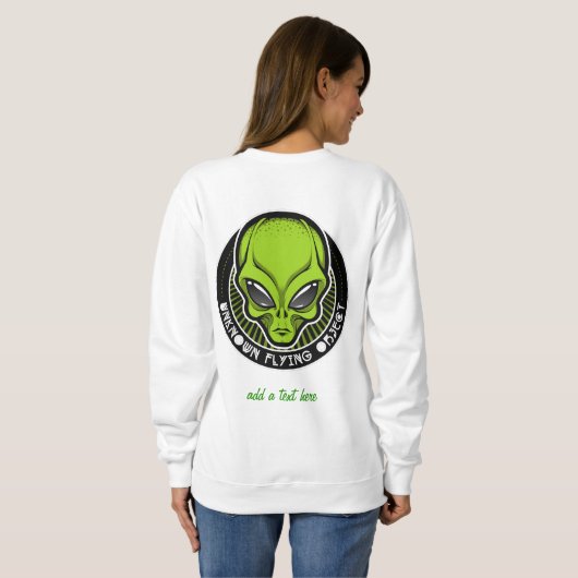 Buitenaardse UFO Alien Sweatshirt (Achterkant volledig)