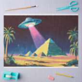 Buitenaardse UFO Egyptische Piramides Decoupage Tissuepapier (Craft)