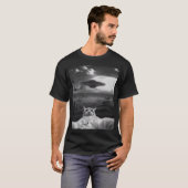 Buitenaardse Ufo Grappige Kat T-shirt (Voorkant volledig)